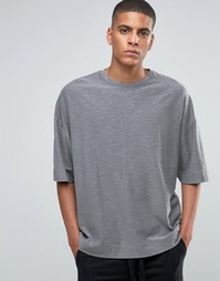Свободная серая футболка ASOS - Серый