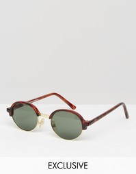Солнцезащитные очки в круглой черепаховой оправе Reclaimed Vintage