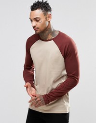 Лонгслив с контрастными рукавами реглан ASOS