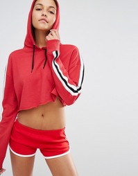 Укороченный худи с контрастной полоской Missguided - Красный