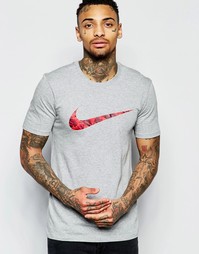 Серая футболка с логотипом-галочкой Nike 804953-063 - Серый