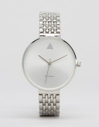 Часы с большим циферблатом и узким браслетом ASOS - Серебряный