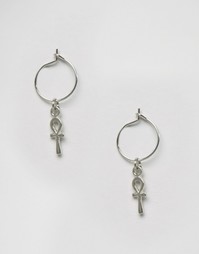 Серьги-кольца с подвесками ASOS - Родий