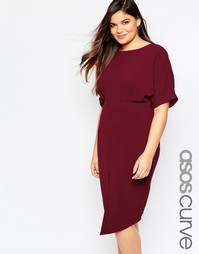 Однотонное платье ASOS CURVE - Wine