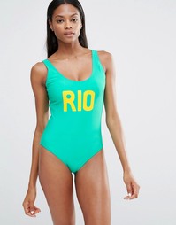 Слитный купальник Missguided Rio - Зеленый