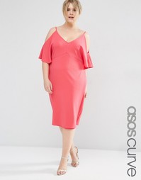 Платье-футляр с открытыми плечами ASOS CURVE - Fuschia