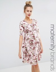Платье с цветочным принтом и запахом для беременных и кормящих Bluebel Bluebelle Maternity