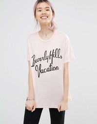 Футболка с надписью Beverley Hills Wildfox - Cotton candy