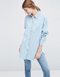 Мягкая саржевая oversize‑рубашка ASOS - Шамбре
