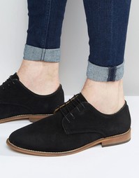 Черные замшевые туфли дерби с натуральной подошвой ASOS - Черный