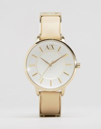 Часы с бежевым кожаным ремешком Armani Exchange Olivia AX5301
