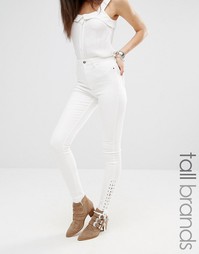 Облегающие джинсы со шнуровкой Missguided Tall - Белый