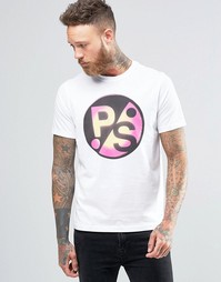 Белая футболка с большим принтом PS Paul Smith - Белый