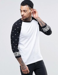 Лонгслив с платочным принтом и контрастными рукавами реглан ASOS