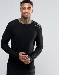 Лонгслив с текстовым принтом ASOS - Черный