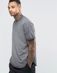 Oversize-футболка с асимметричным краем и отворотами на рукавах ASOS