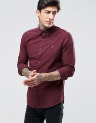 Бордовая оксфордская рубашка зауженного кроя Farah - Bordeaux