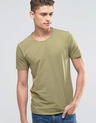 Футболка с круглым вырезом Selected Homme - Хаки