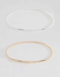 Набор браслетов с серебряным и золотым покрытием Nylon