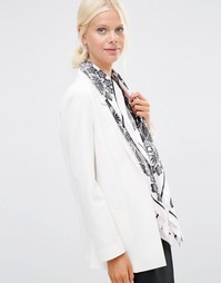 Атласный платок с кружевным принтом ASOS - Розовый