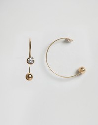 Серьги-кольца с кристаллами ASOS - Crystal