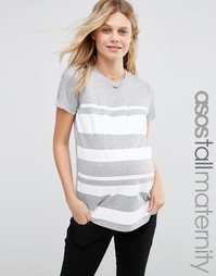 Футболка в широкую полоску для беременных ASOS Maternity TALL