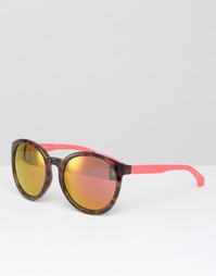 Круглые солнцезащитные очки с розовыми зеркальными стеклами CK Jeans Calvin Klein