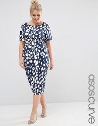 Платье с животным принтом ASOS CURVE - Мульти
