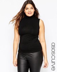 Топ без рукавов с высокой горловиной ASOS CURVE - Черный