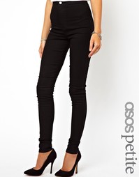 Черные джеггинсы с завышенной талией ASOS PETITE - Черный