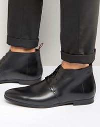 Кожаные ботинки на шнуровке Hugo Boss Paris - Черный