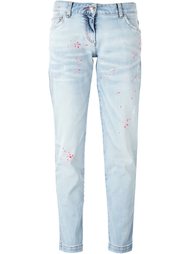 джинсы-бойфренды с брызгами краски Philipp Plein