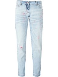 джинсы-бойфренды с брызгами краски Philipp Plein