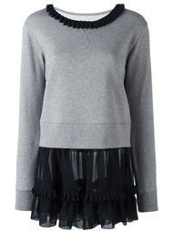 толстовка с контрастным воротником и подолом Mm6 Maison Margiela