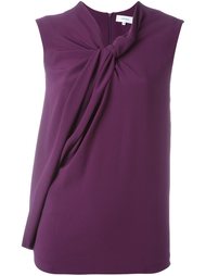 блузка с короткими рукавами и драпировкой Carven