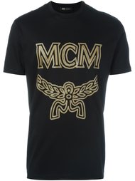 футболка с принтом логотипа  MCM
