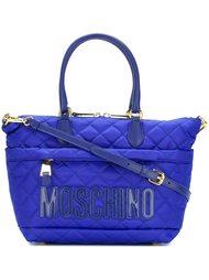 стеганая сумка-тоут с логотипом  Moschino