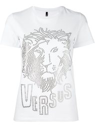 футболка с принтом головы льва из заклепок Versus