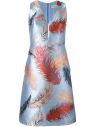 жаккардовое платье с принтом перьев Emilio Pucci