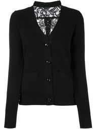 кардиган с кружевной вставкой  Sacai