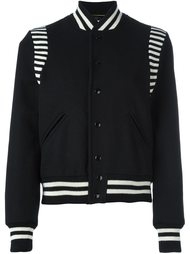 укороченная куртка с полосатой окантовкой Saint Laurent