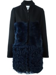 пальто с панелями из овчины MSGM