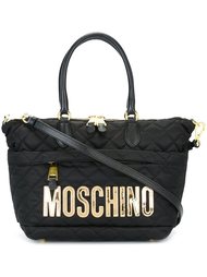 стеганая сумка-тоут с логотипом Moschino