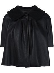 cropped leather jacket Co