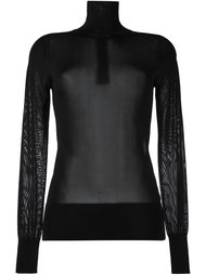 прозрачный джемпер с отворотной горловиной DKNY