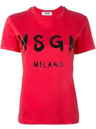 футболка с принтом логотипа  MSGM