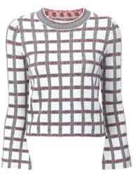 checked slit longsleeved blouse Derek Lam 10 Crosby