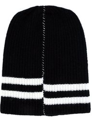 striped detail ribbed beanie Raf Simons