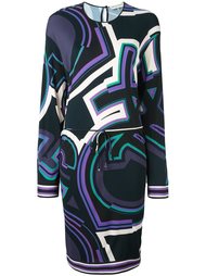 abstract print longsleeved dress Emilio Pucci