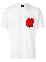 футболка с принтом розы на кармане PS Paul Smith